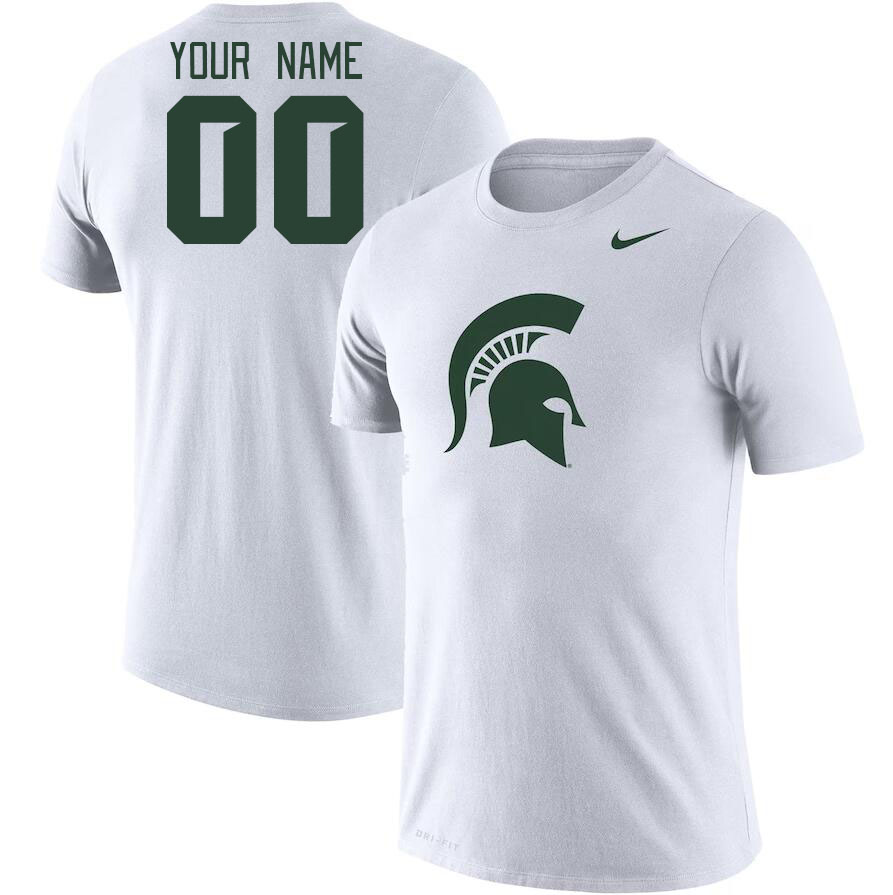 Custom Michigan State Spartans Name And Number College Tshirt-White
